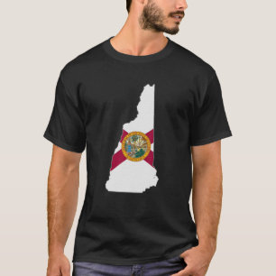 NEW HAMPSHIRE STATE MAP FLORIDA FL Flag Roots Men T-Shirt