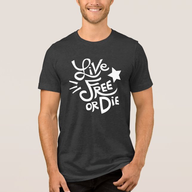 New Hampshire State Motto Live Free or Die Tri-Blend Shirt (Front)