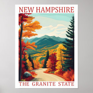 New Hampshire the Granite State USA Travel Place Poster
