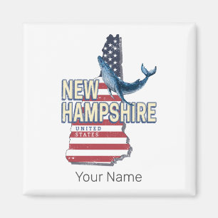 New Hampshire United States Retro State Map Magnet
