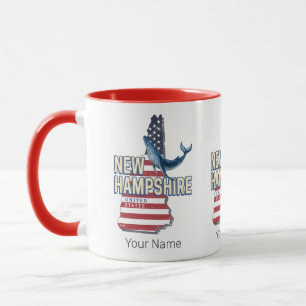 New Hampshire United States Retro State Map Mug