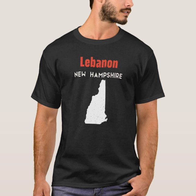 New Hampshire Usa State America Travel Lebanon   T-Shirt (Front)