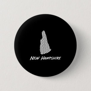 New Hampshire Usa State Outline Stars Vintage Retr 6 Cm Round Badge