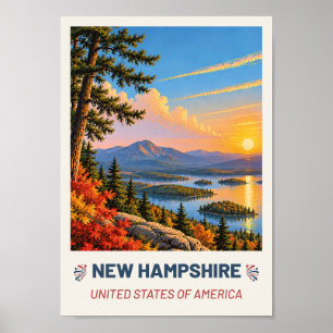 New Hampshire USA – Vintage Travel Poster