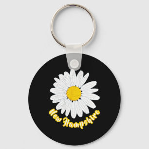 New Hampshire Vacation Flower Meadow Daisy Petals Key Ring