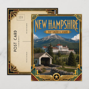 New Hampshire Vintage Art Deco Golden Age Postcard