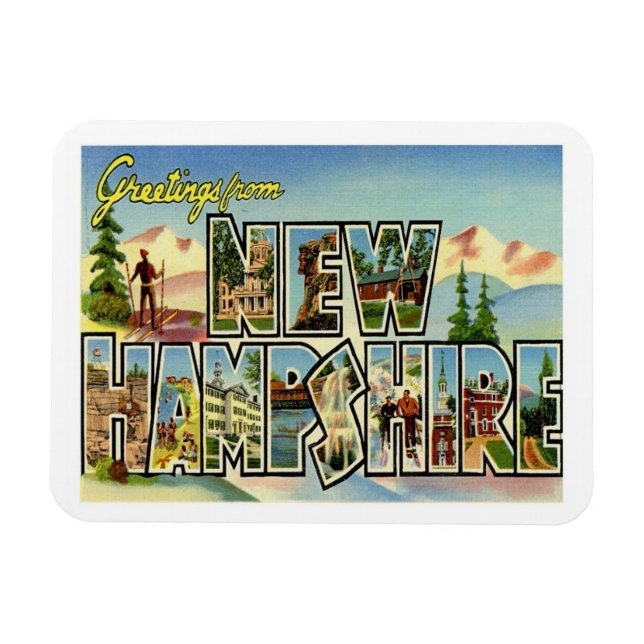 New Hampshire Vintage Travel Magnet (Horizontal)