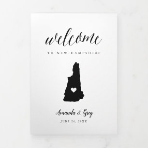 New Hampshire Wedding Welcome Letter & Itinerary Tri-Fold Programme