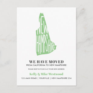 NEW HAMPSHIRE We've moved New address New Home Postcard