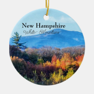 New Hampshire White Mountains  Ceramic Tree Decoration