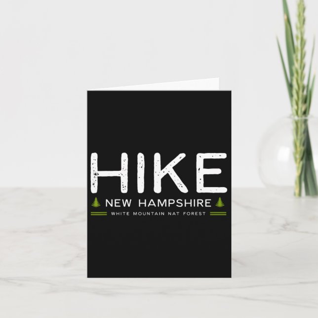 New Hampshire White Mountains Hike Tree Retro Grap Card (Front)