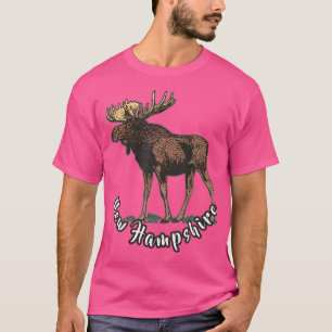 New Hampshire Wild Woodland Moose Antlers Camping T-Shirt
