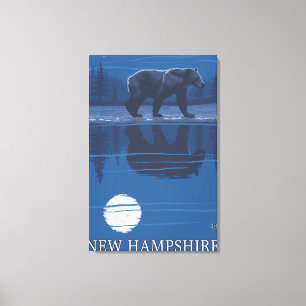 New HampshireBear in the Moonlight Canvas Print