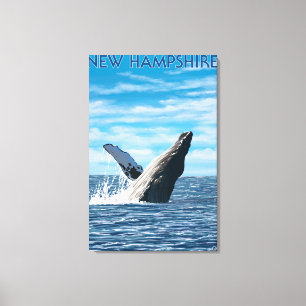 New HampshireHumpback Whale Scene Canvas Print