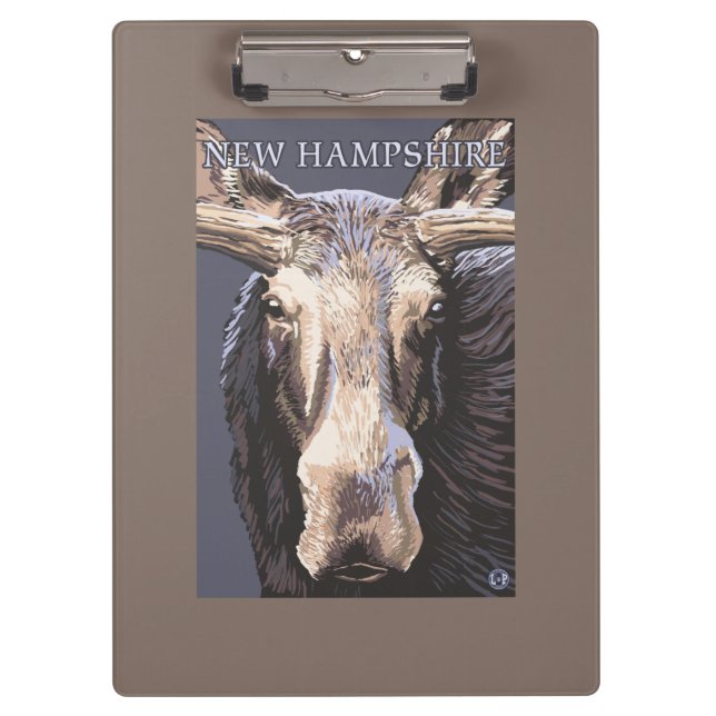 New HampshireMoose Up Close Clipboard (Front)