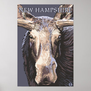 New HampshireMoose Up Close Poster