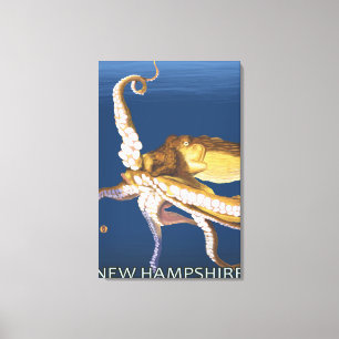 New HampshireOctopus Scene Canvas Print