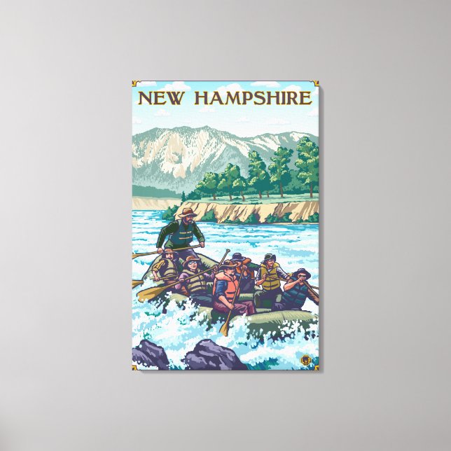 New HampshireRiver Rafting Scene Canvas Print (Front)