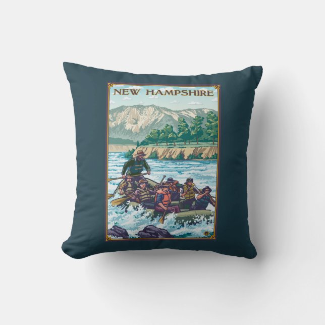New HampshireRiver Rafting Scene Cushion (Front)