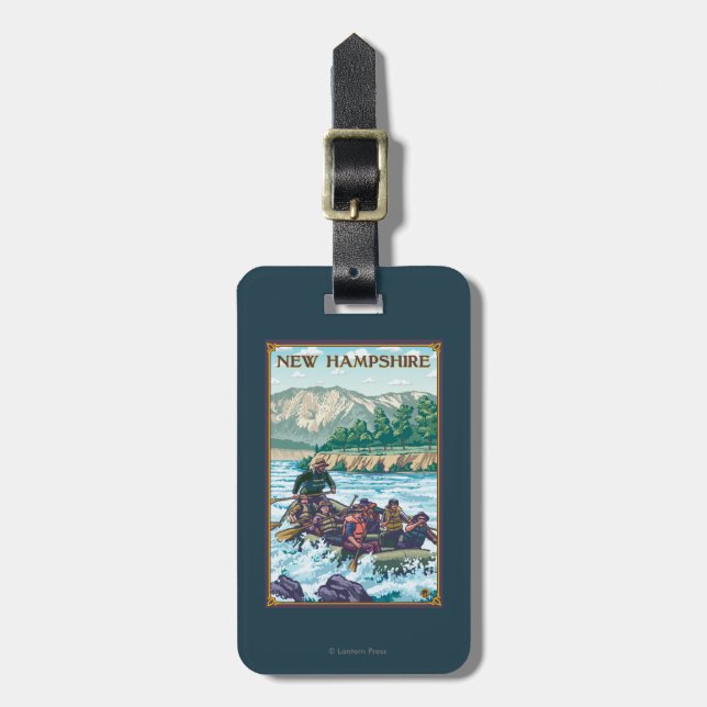 New HampshireRiver Rafting Scene Luggage Tag (Front Vertical)