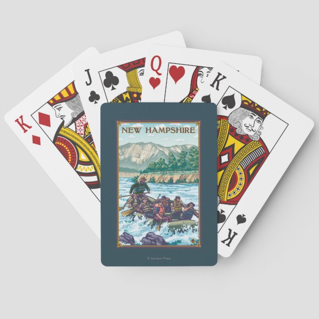 New HampshireRiver Rafting Scene Playing Cards (Back)