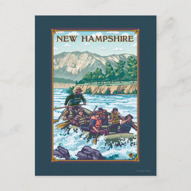 New HampshireRiver Rafting Scene Postcard (Front)