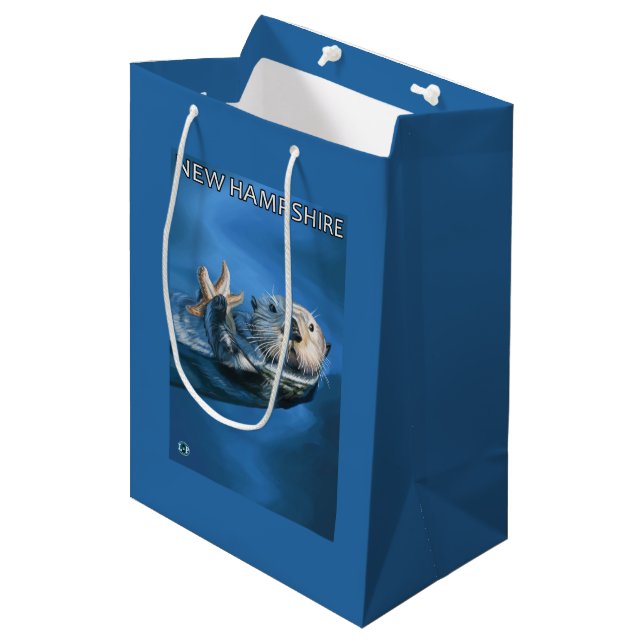 New HampshireSea Otter Scene Medium Gift Bag (Front Angled)