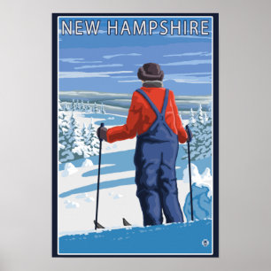 New HampshireSkier Admiring View Poster