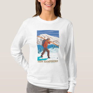 New HampshireSkier Carrying Skis T-Shirt
