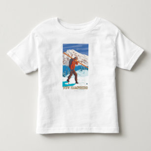 New HampshireSkier Carrying Skis Toddler T-Shirt