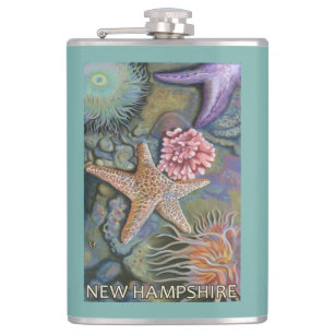 New HampshireTidepool Scene Hip Flask