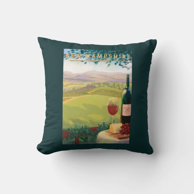 New HampshireWine Country Scene Cushion (Front)