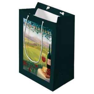 New HampshireWine Country Scene Medium Gift Bag