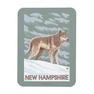 New HampshireWolf Scene Magnet
