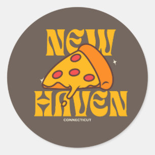 New Haven Apizza CT Connecticut Pizza Classic Round Sticker