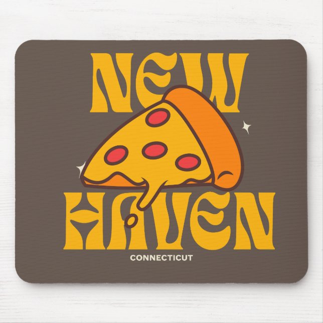 New Haven Apizza CT Connecticut Pizza Mouse Mat (Front)