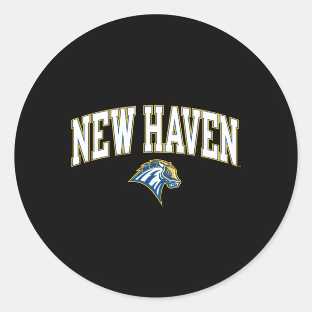 New Haven Chargers Arch Over Blue Classic Round Sticker (Front)