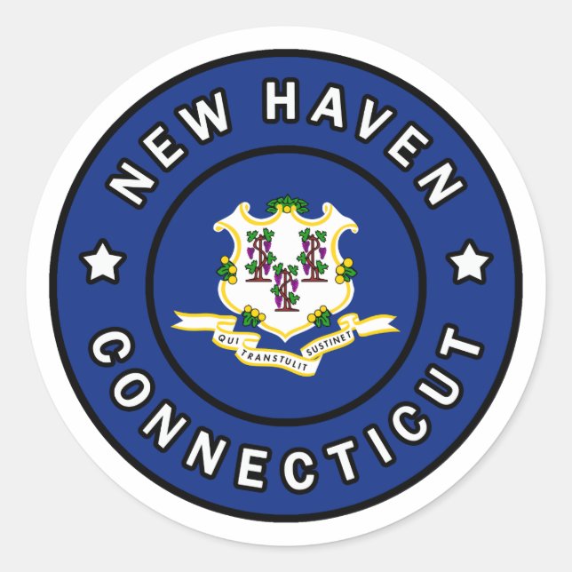 New Haven Connecticut Classic Round Sticker (Front)