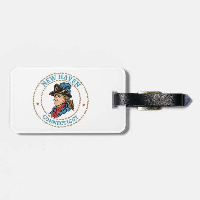New Haven Connecticut Colonial Luggage Tag (Back Horizontal)