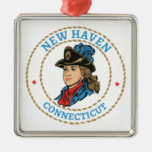 New Haven Connecticut Colonial Metal Tree Decoration
