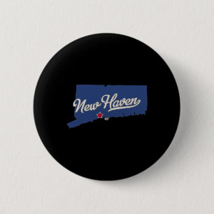 New Haven Connecticut Ct Map 6 Cm Round Badge