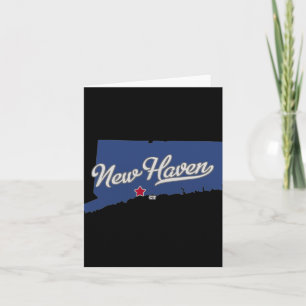 New Haven Connecticut Ct Map  Card