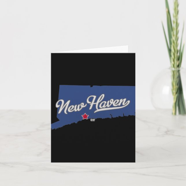 New Haven Connecticut Ct Map  Card (Front)