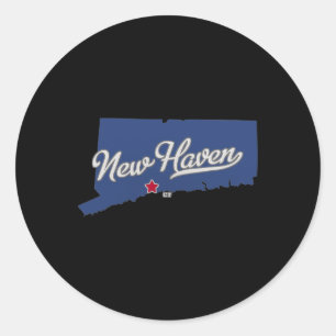 New Haven Connecticut Ct Map  Classic Round Sticker