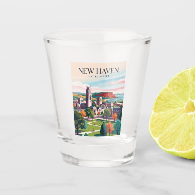 New Haven Connecticut Shot Glass (Front)
