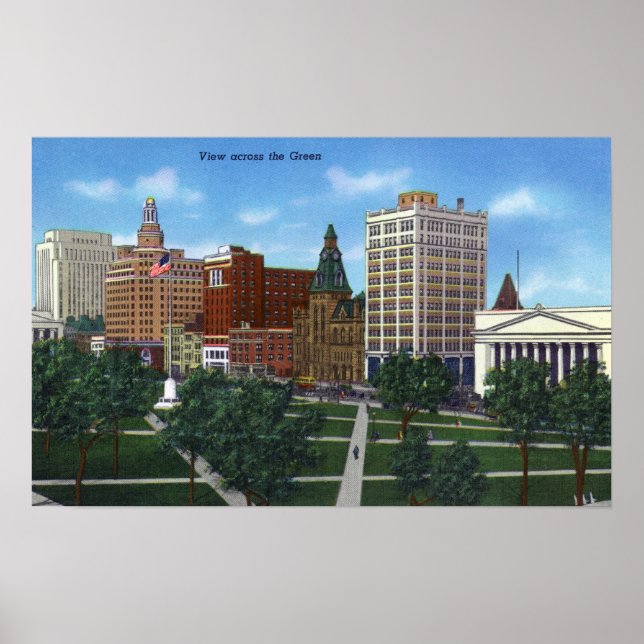 New Haven, CTView from across the Green Poster (Front)