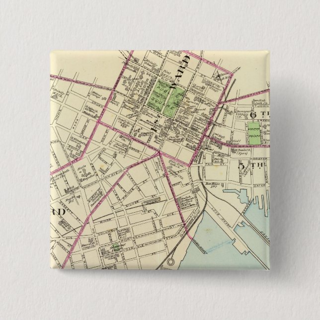 New Haven Map 15 Cm Square Badge (Front)