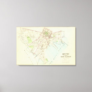 New Haven Map Canvas Print