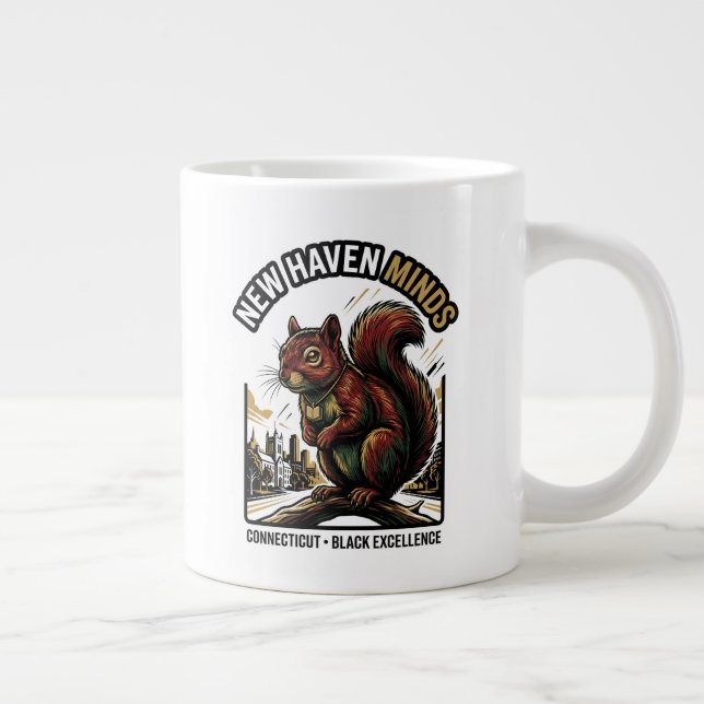 New Haven Minds Red Squirrel Black Excellence Art Large Coffee Mug (Right)