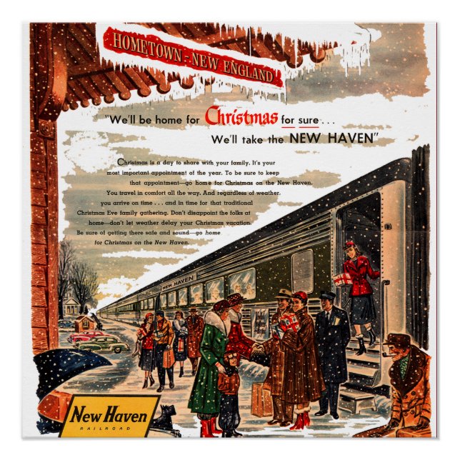 New Haven Railroad Christmas 1947    Poster (Front)
